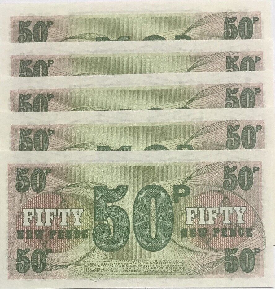 Great Britain 50 New Pence ND (1972) P M49 AUnc LOT 5 PCS
