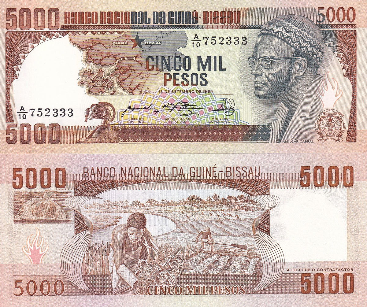 Guinea Bissau 5000 Pesos 1984 P 9 UNC