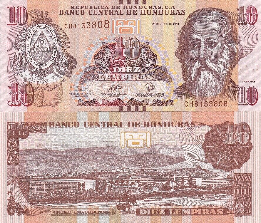Honduras 10 Lempiras 2019 P 99 d UNC