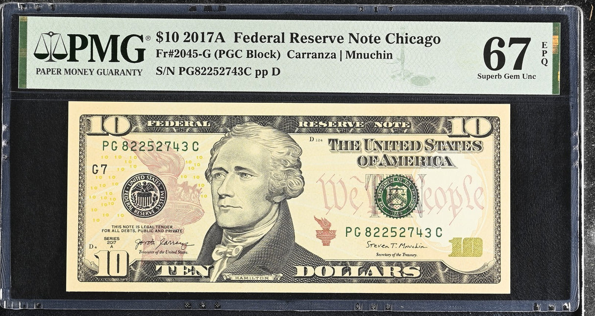 United States 10 Dollars USA 2017A P 545B G Chicago Superb Gem UNC PMG 67 EPQ