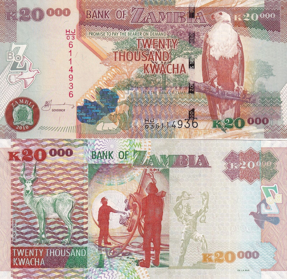 Zambia 20000 Kwacha 2010 P 47 f UNC