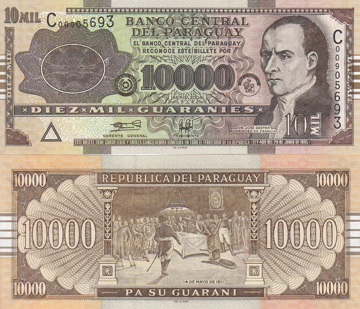 Paraguay 10000 Guaranies 2004 P 224 a UNC