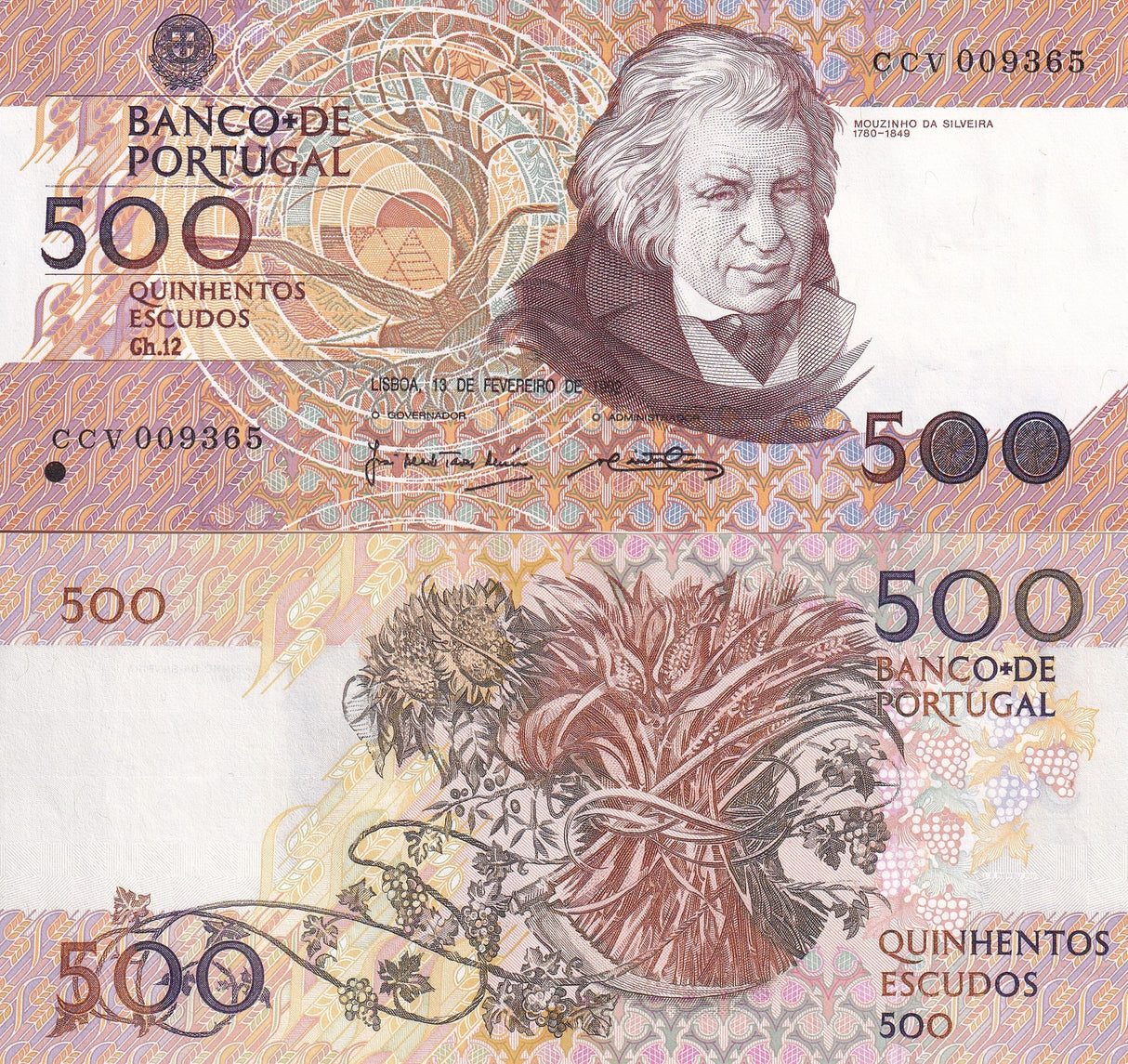 Portugal 500 Escudos 1992 Random Sign P 180 d UNC