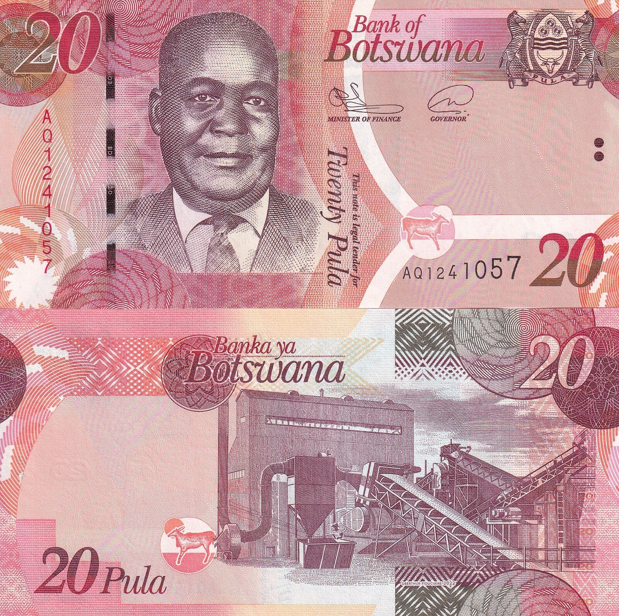 Botswana 20 Pula 2022 P 31 UNC