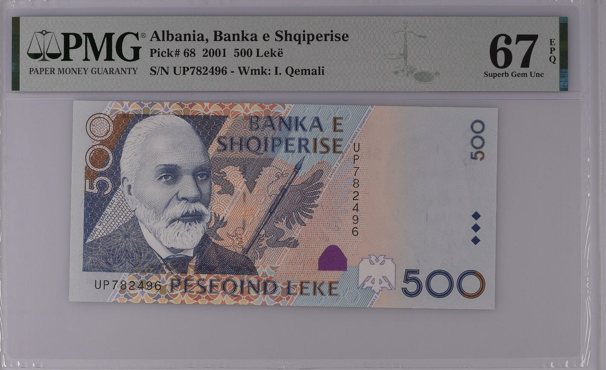 Albania 500 Leke 2001 P 68 Superb Gem UNC PMG 67 EPQ