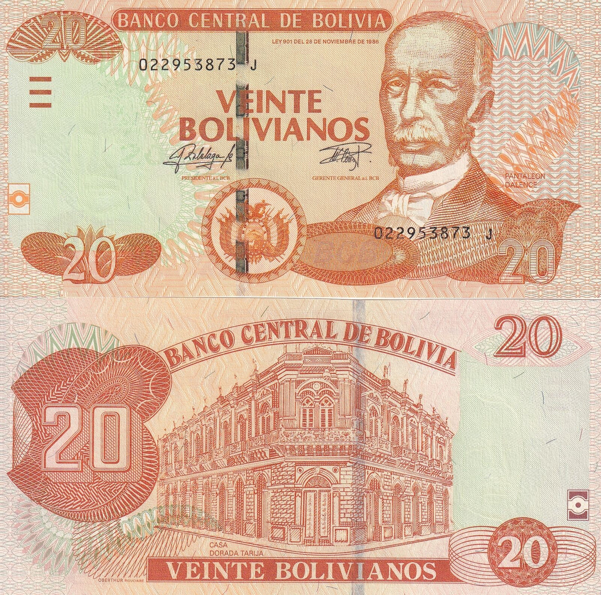 Bolivia 20 Bolivianos 1986/2007 P 234 UNC