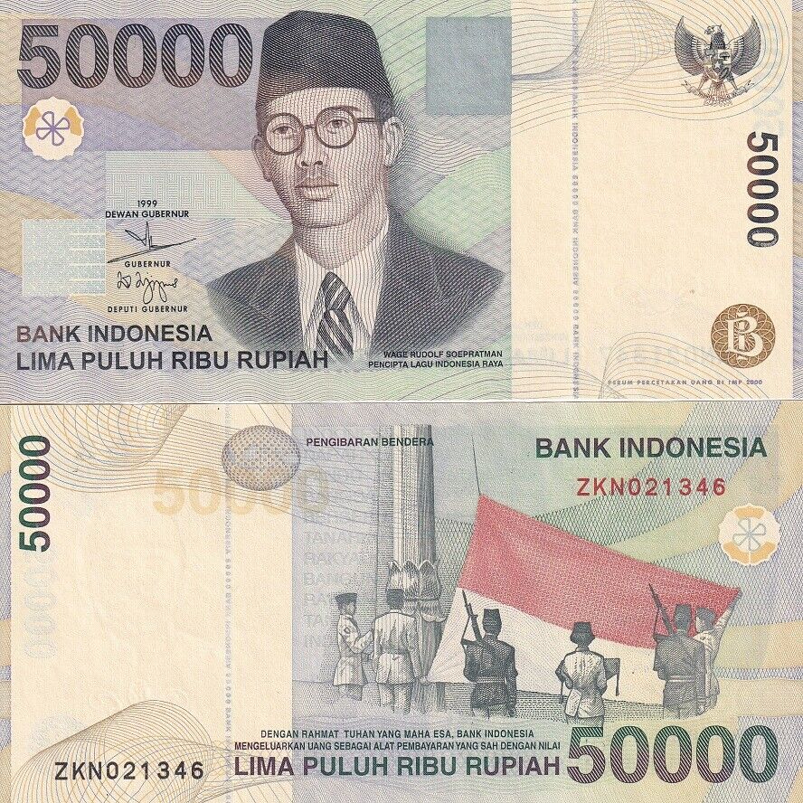 Indonesia 50000 Rupiah 1999 /2000 P 139 b AUnc