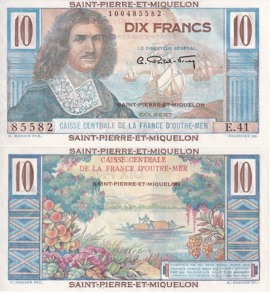 Saint Pierre Miquelon 10 Francs ND 1950-1960 P 23 UNC