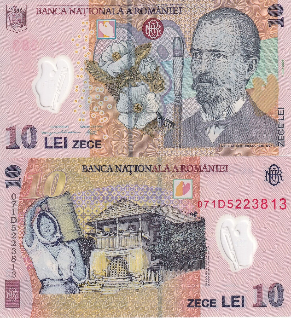 Romania 10 Lei 2005/2007 P 119 Polymer UNC