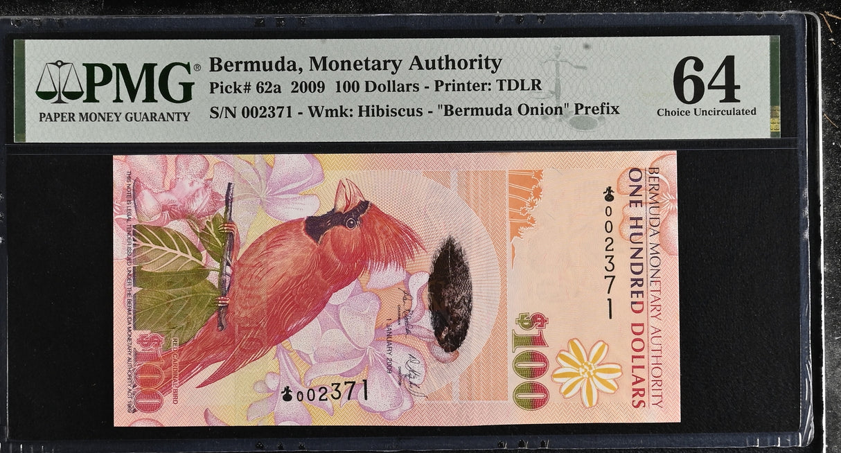 Bermuda 100 Dollars 2009 P 62 a Choice UNC PMG 64