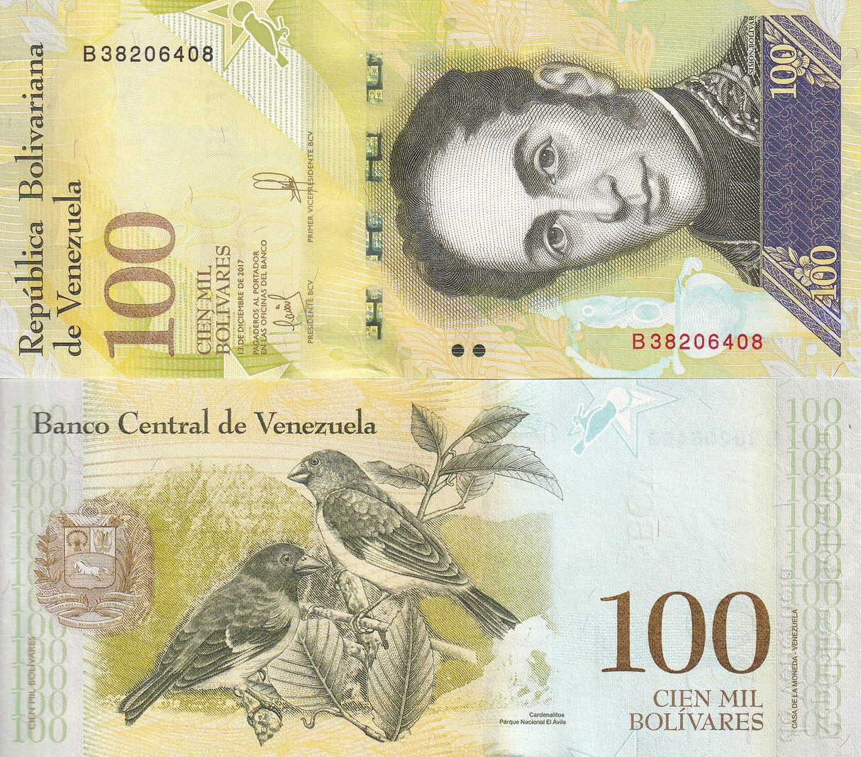Venezuela 100000 Bolivares 2017 P 100 b UNC