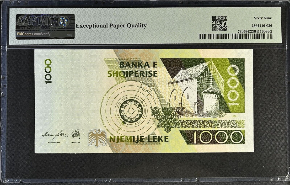 Albania 1000 Leke 2011 P 73 b Superb Gem UNC PMG 69 EPQ TOP POP
