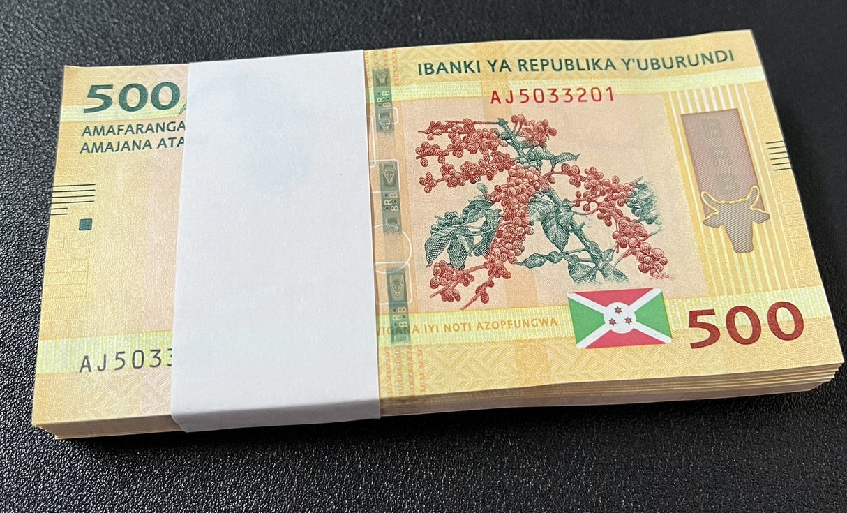 Burundi 500 Francs 2023 P 50 New Sign UNC LOT 100 PCS 1 BUNDLE