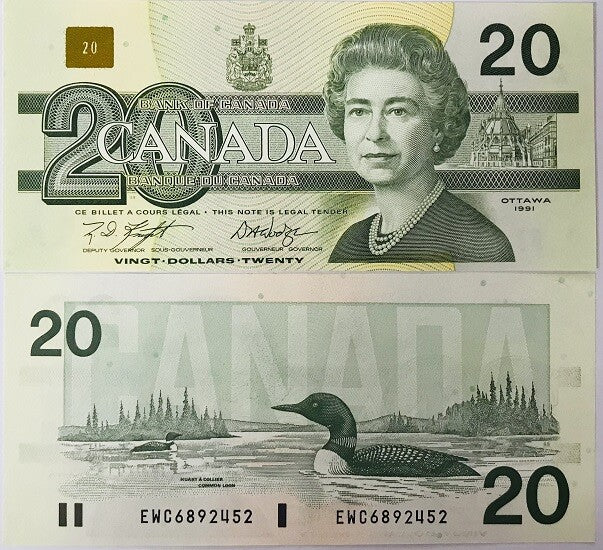 Canada 20 Dollars 1991 P 97 b AUnc