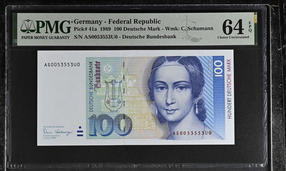 Germany 100 Mark 1989 P 41 a Choice UNC PMG 64 EPQ