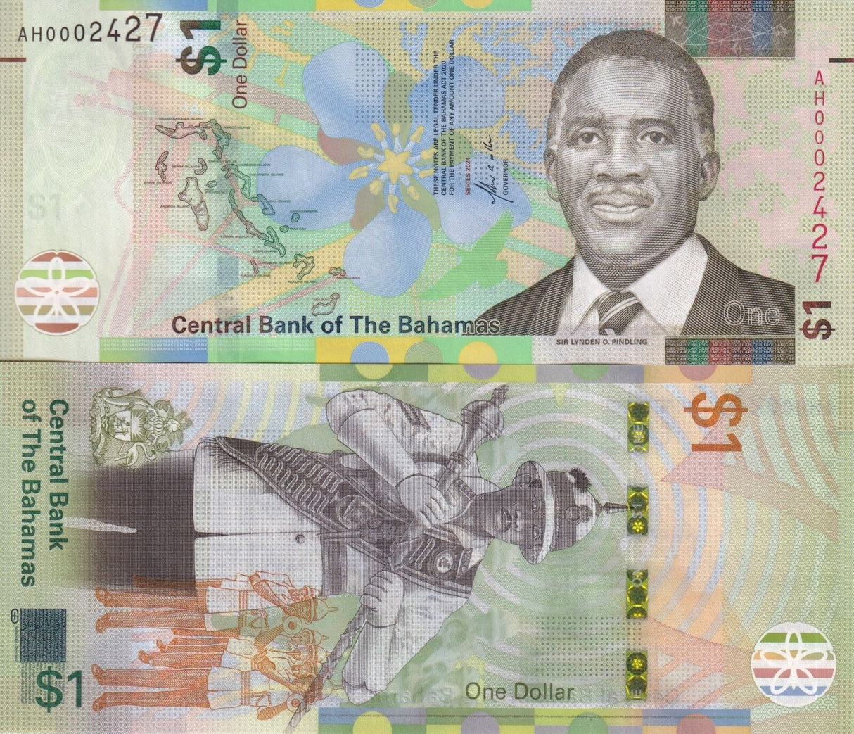 Bahamas 1 Dollar 2020 / 2024 P 77 UNC