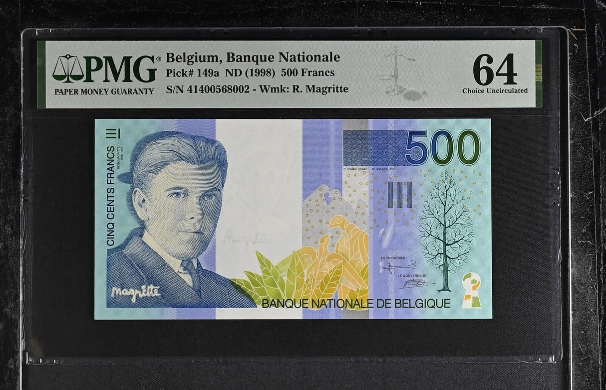 Belgium 500 Francs ND 1998 P 149 a Choice UNC PMG 64