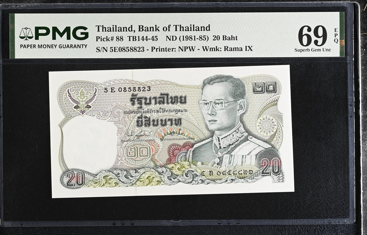 Thailand 20 Baht ND 1981-1985 P 88 Sign 73 Superb Gem UNC PMG 69 EPQ