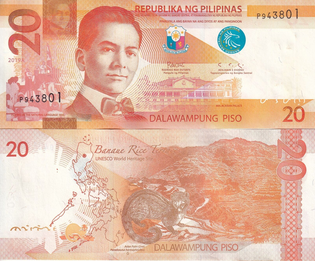 Philippines 20 Piso 2019A P 206 UNC