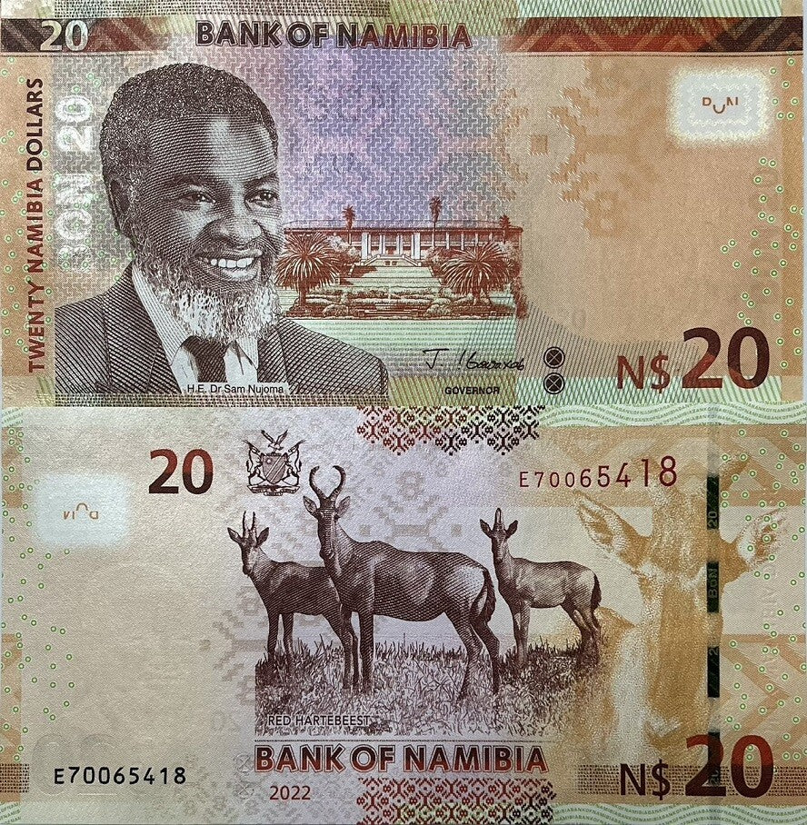 Namibia 20 Dollars 2022 P 17 UNC