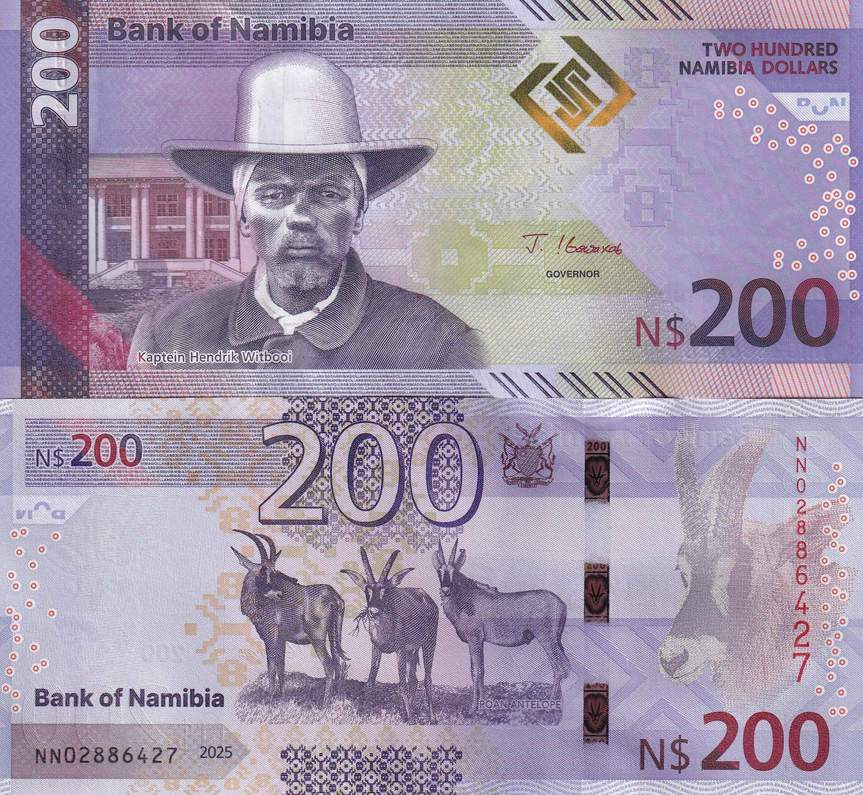 Namibia SET 5 UNC 10 20 50 100 200 Dollars 2025 P 20 21 22 23 24 NEW Design