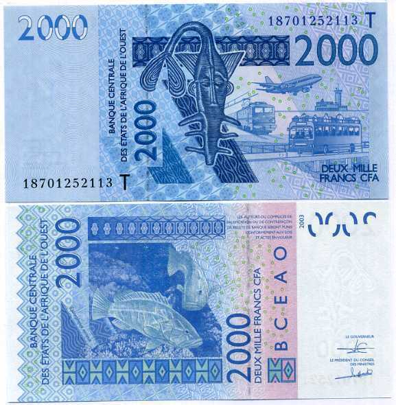 WEST AFRICAN STATE TOGO 2000 FRANCS 2003 / 2018 P 816 T UNC