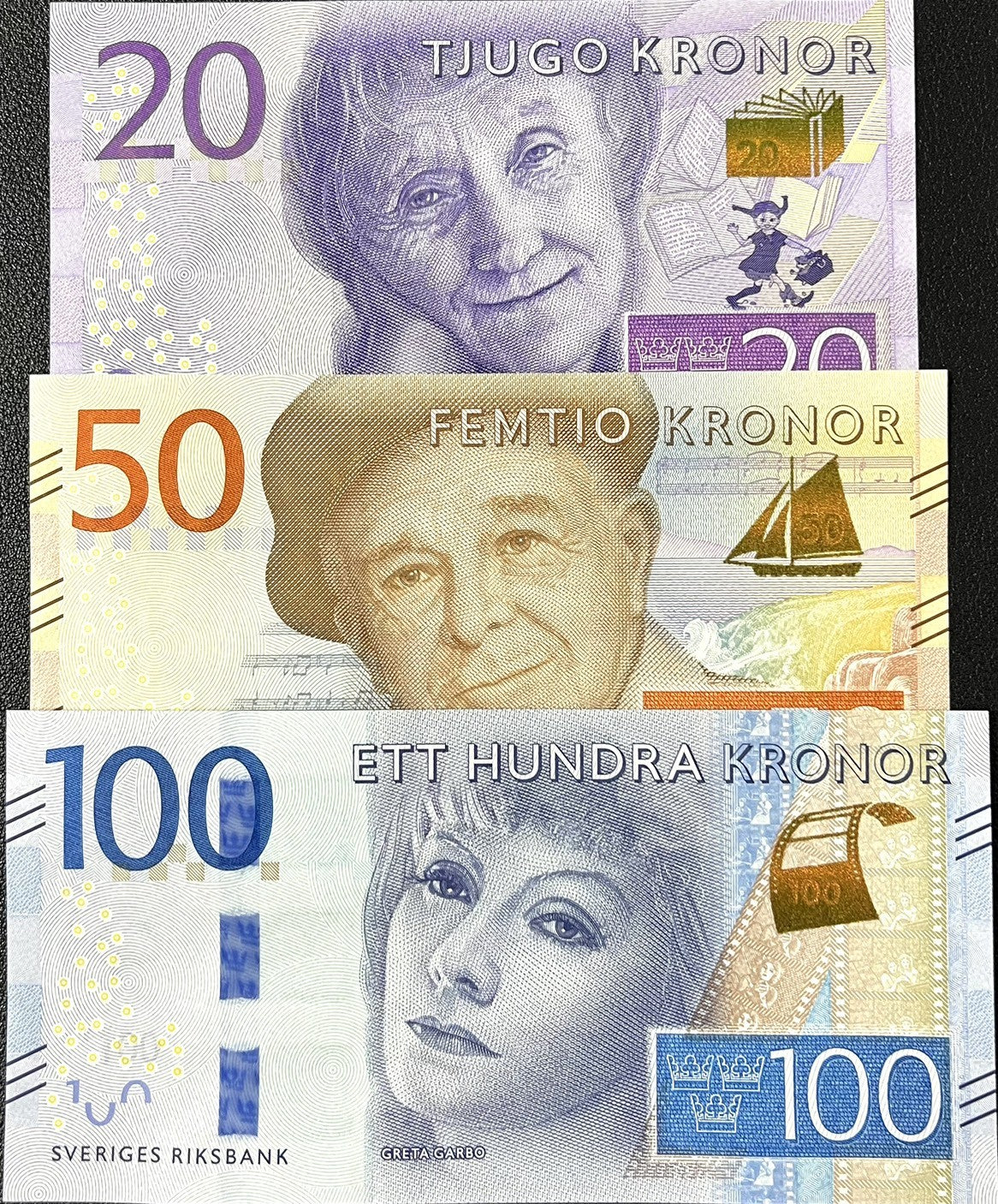 Sweden Set 3 UNC 20 50 100 Kronor ND 2015 2016 P 69 P 70 P 71