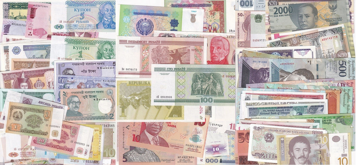 World Collectible SET OF 100 different from over 60 countries