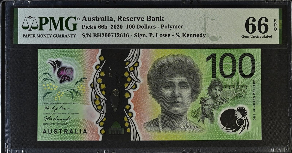 Australia 100 Dollars 2020 P 66 b Polymer Gem UNC PMG 66 EPQ