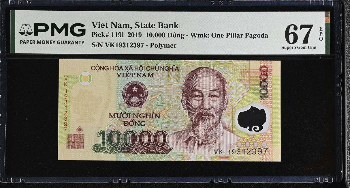 Vietnam 10000 Dong 2019 Polymer P 119 l Superb Gem UNC PMG 67 EPQ