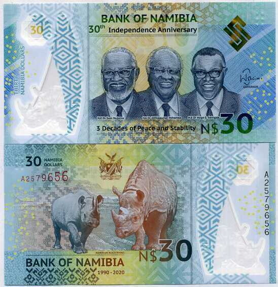 Namibia 30 Dollars Commemorative 2020 P 18 Polymer UNC, 30th Independence