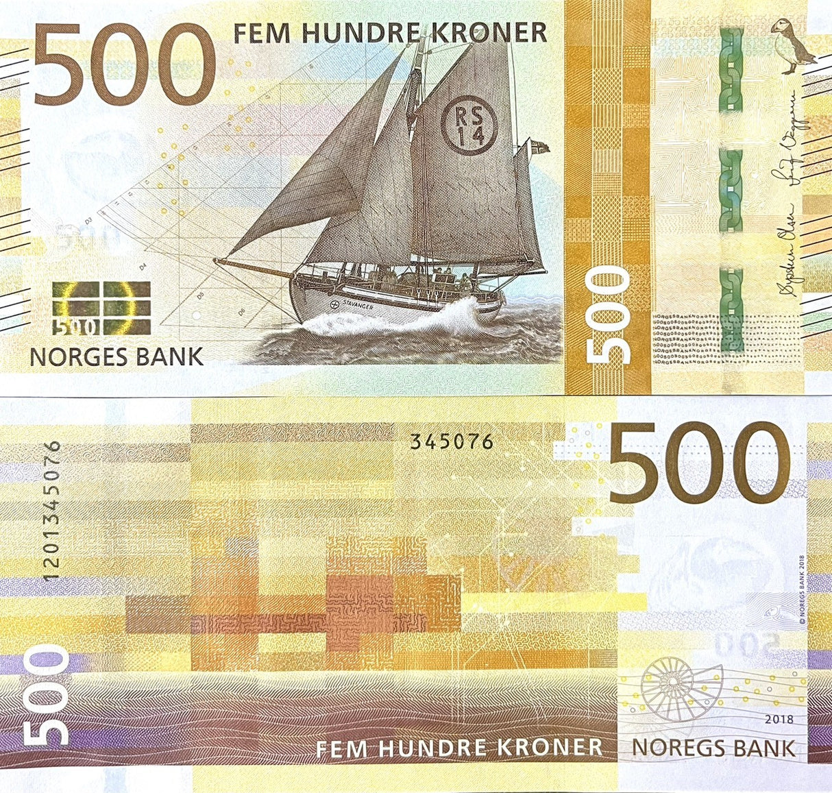Norway 500 Kroner 2018 P 56 UNC