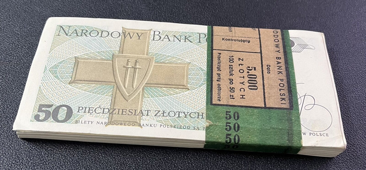 Poland 50 Zlotych 1988 P 142 c AUnc Lot 100 PCS 1 BUNDLE