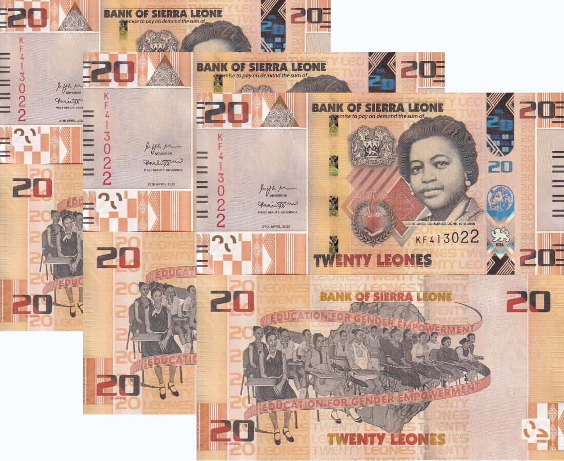 Sierra Leone 20 Leones 2022 P 38 UNC LOT 3 PCS