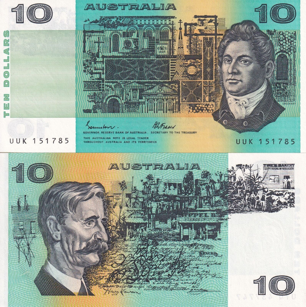 Australia 10 Dollars 1974-1991 P 45 e UNC