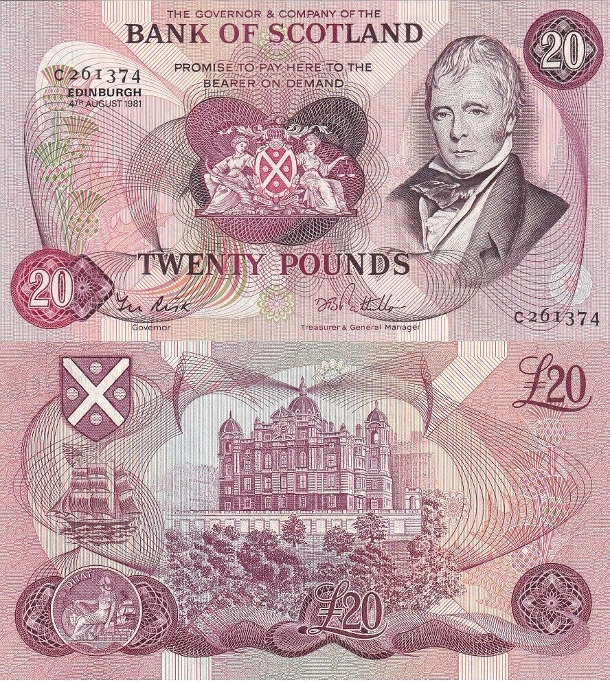 SCOTLAND 20 POUNDS 1981 P 114 XF/AU