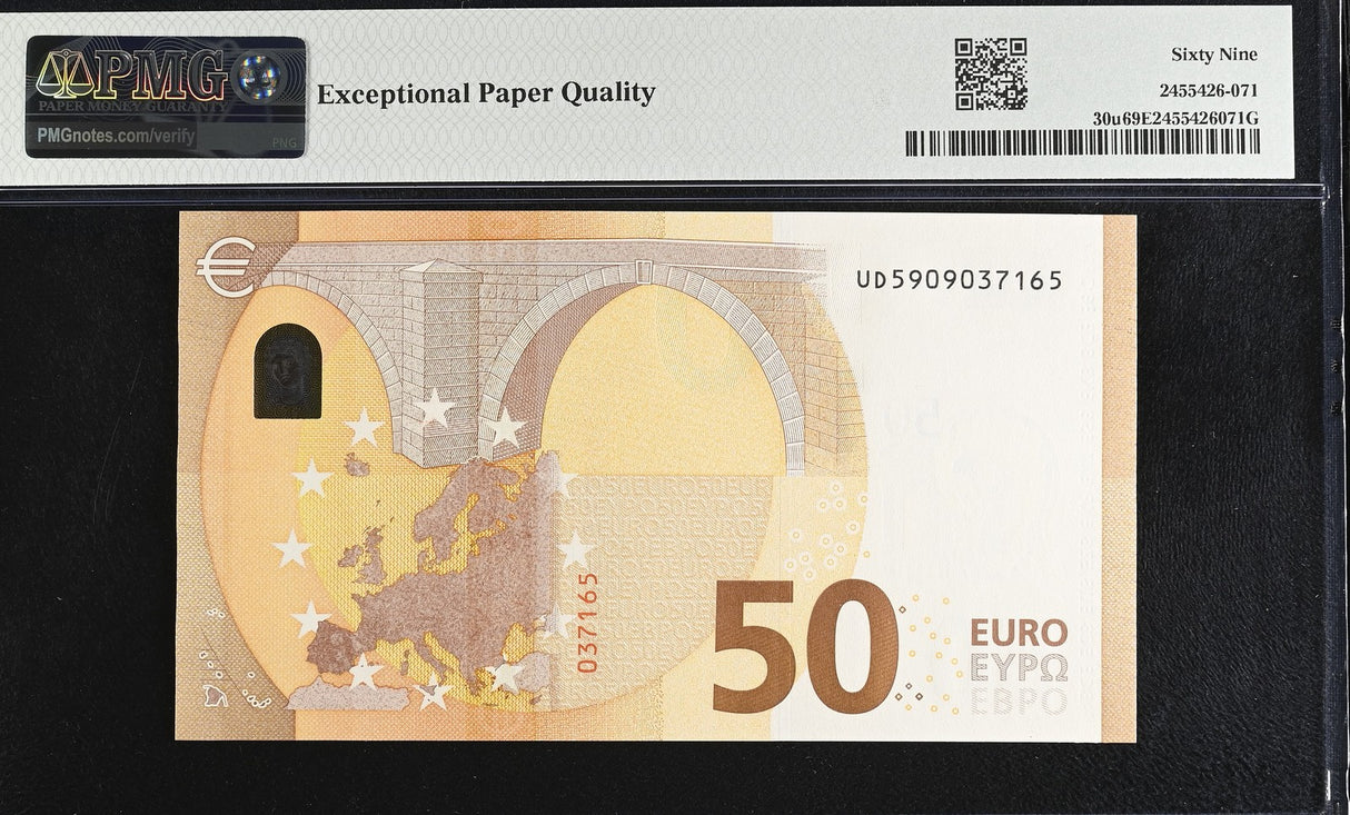 Euro 50 Euro 2017 France P 30 u UD Superb Gem UNC PMG 69 EPQ TOP POP
