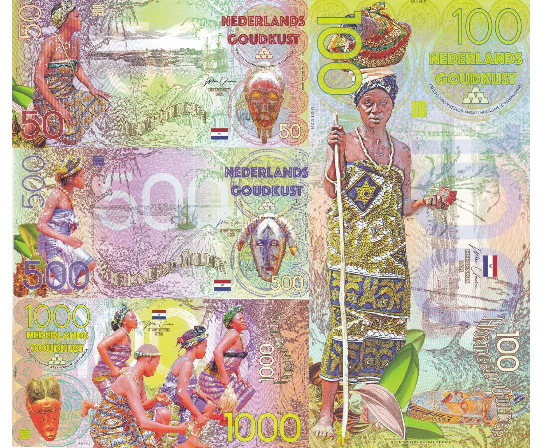 Netherlands GUINEA Set 4 PCS 50 100 500 1000 Gulden 2016 Fantasy