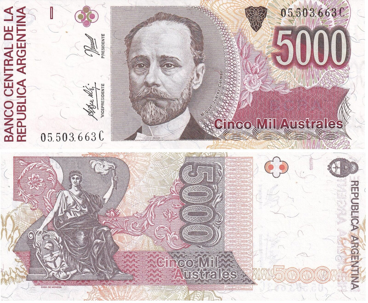 Argentina 5000 Australes ND 1989-91 P 330 e UNC