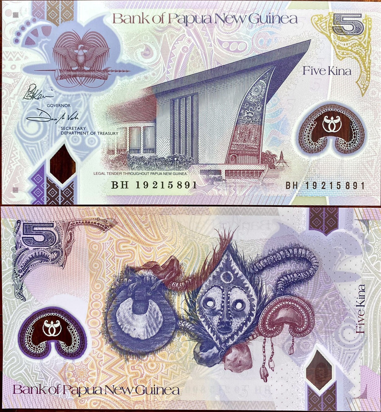 Papua New Guinea 5 Kina 2019 P 51 Polymer UNC