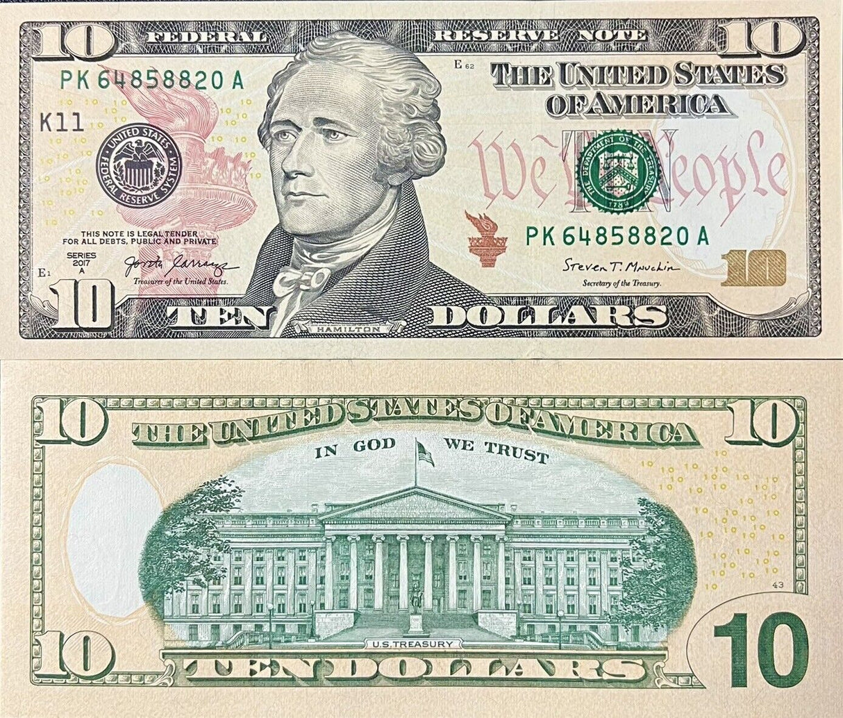 United States 10 Dollars USA 2017A P 545B Dallas TX "K" UNC