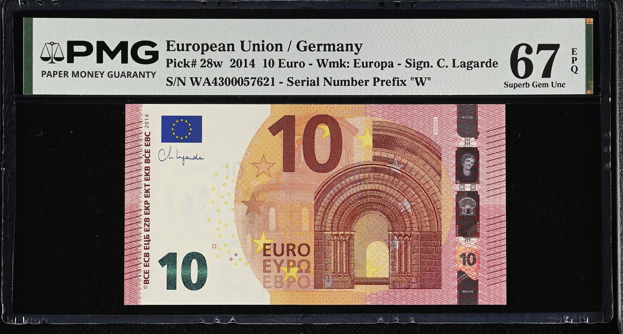 Euro 10 Euro Germany 2014 P 28 W Superb Gem UNC PMG 67 EPQ