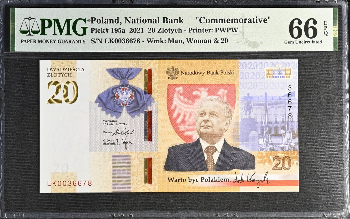 Poland 20 Zlotych 2021 P 195 a Commemorative Gem UNC PMG 66 EPQ