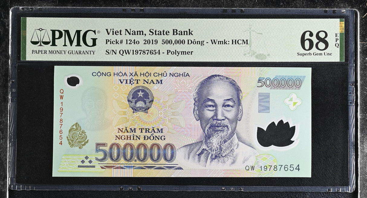 Vietnam 500000 Dong 2019 Polymer P 124 o Superb Gem UNC PMG 68 EPQ