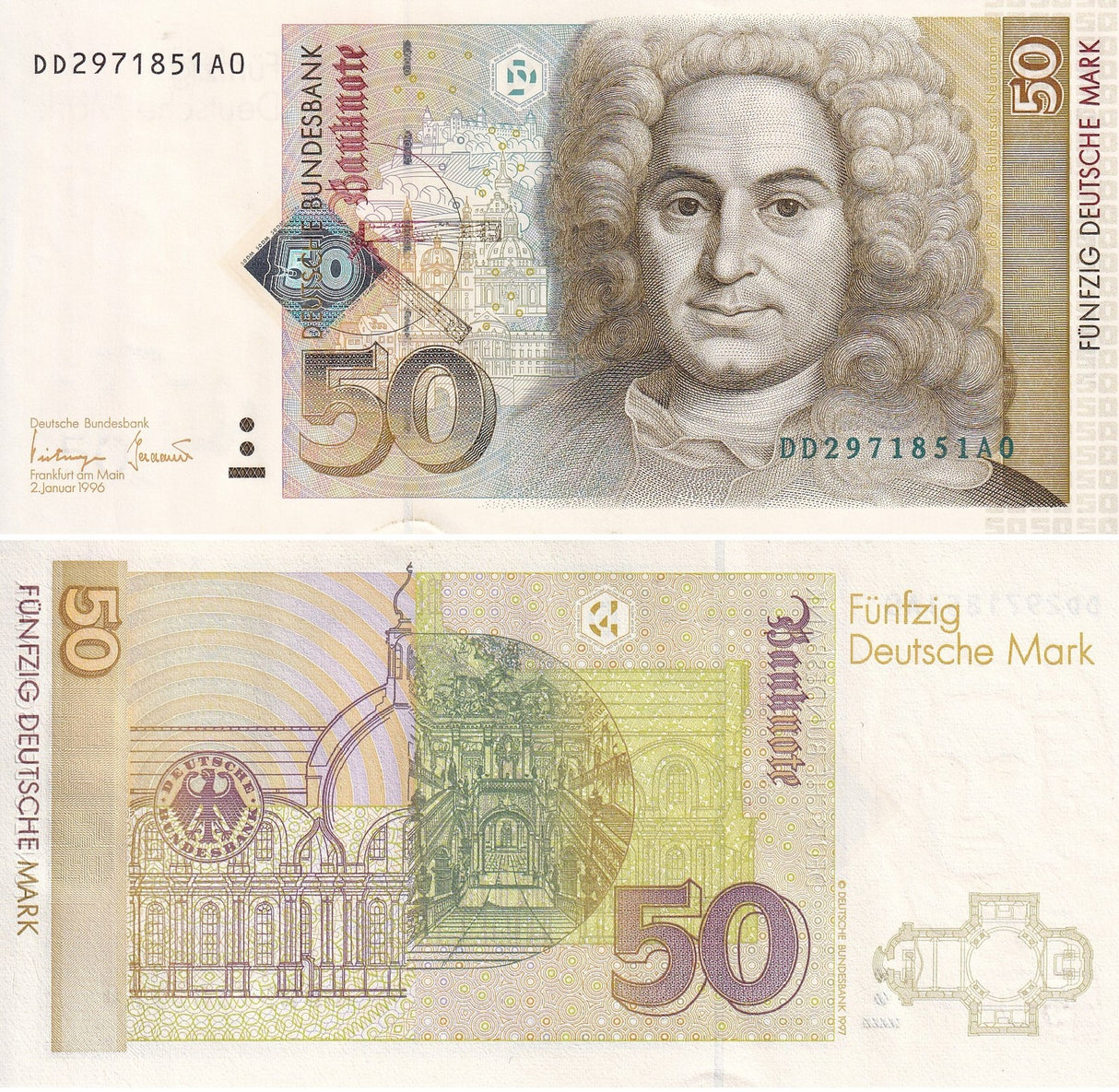 Germany Federal Republic 50 Deutsche Mark 1996 P 45 UNC