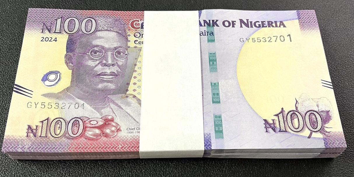 Nigeria 100 Naira 2024 P 41 Commemorative UNC LOT 100 PCS
