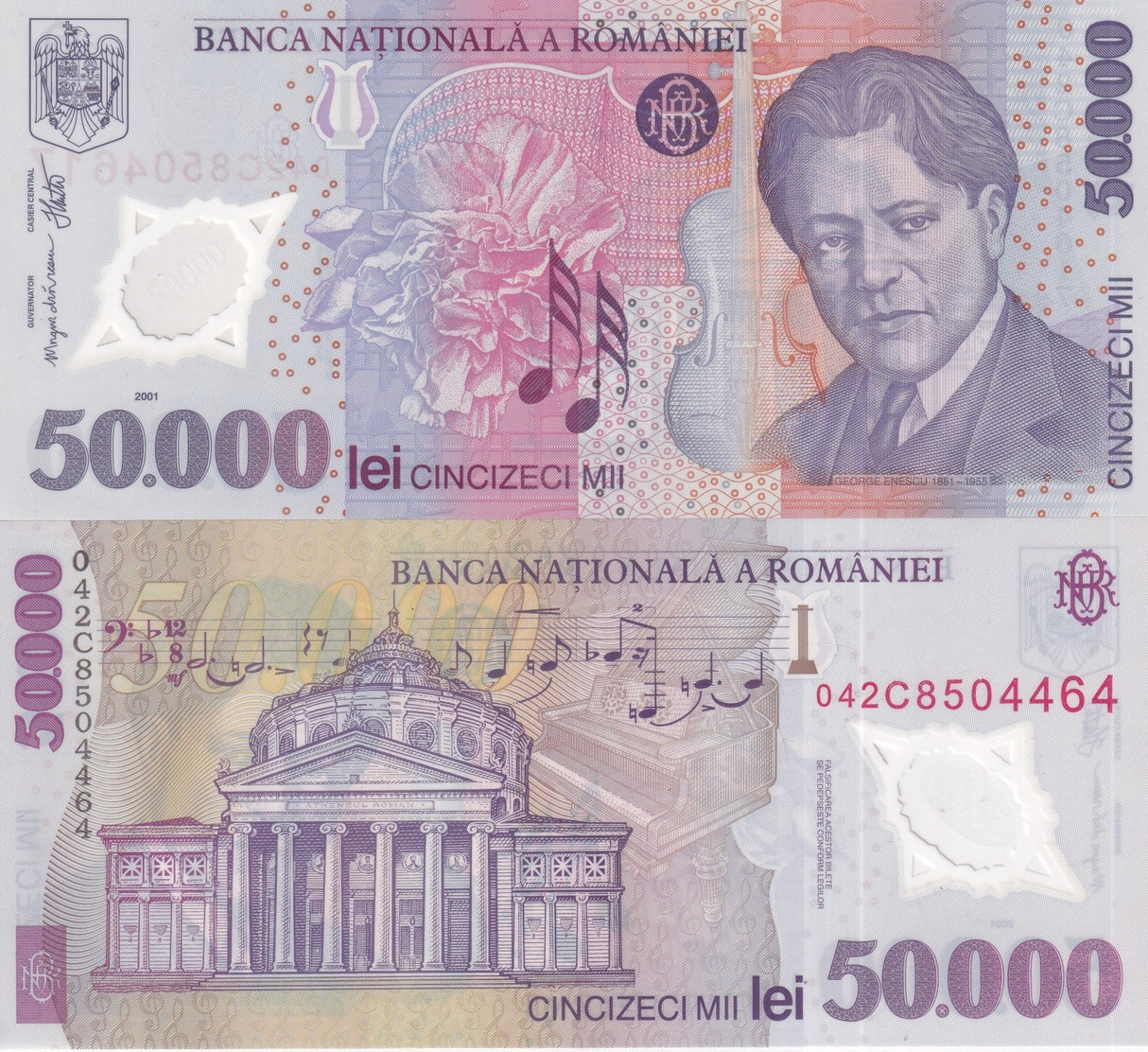 Romania 50000 Lei 2001/2004 P 113 Polymer UNC
