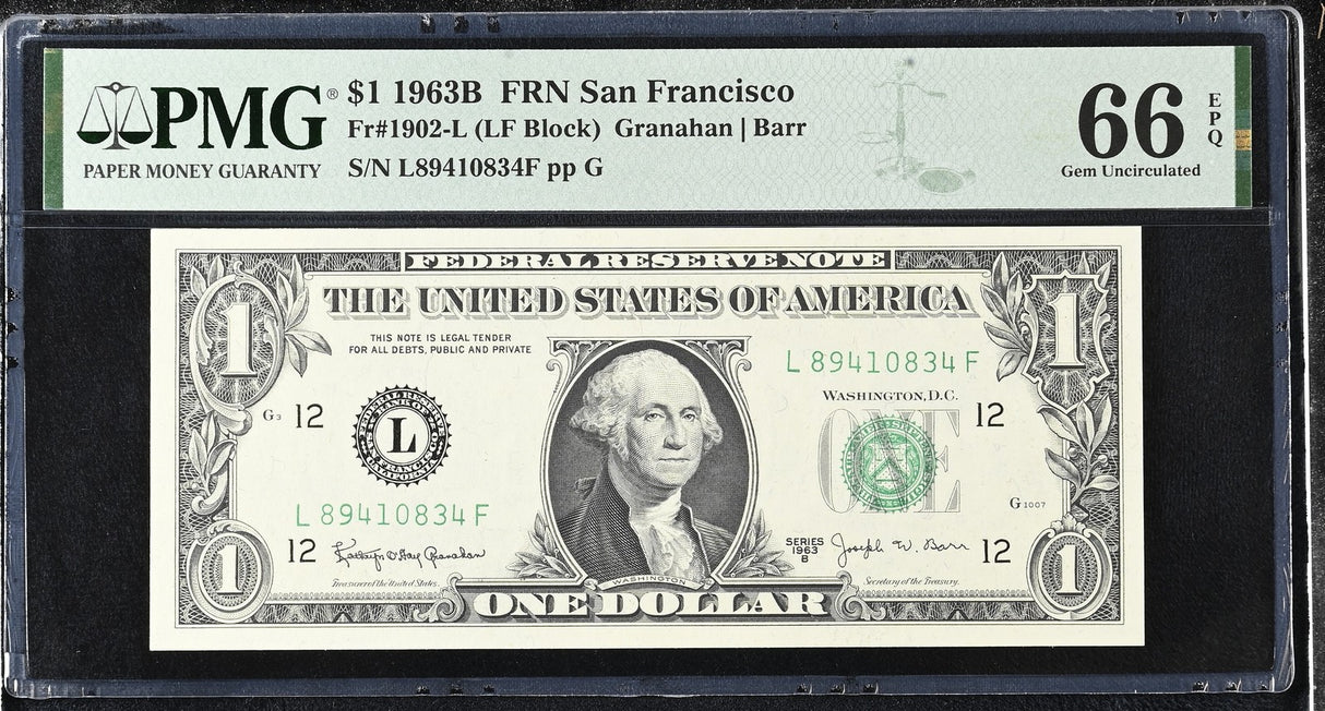 United States 1 Dollar USA 1963B P 443 San Francisco Gem UNC PMG 66 EPQ