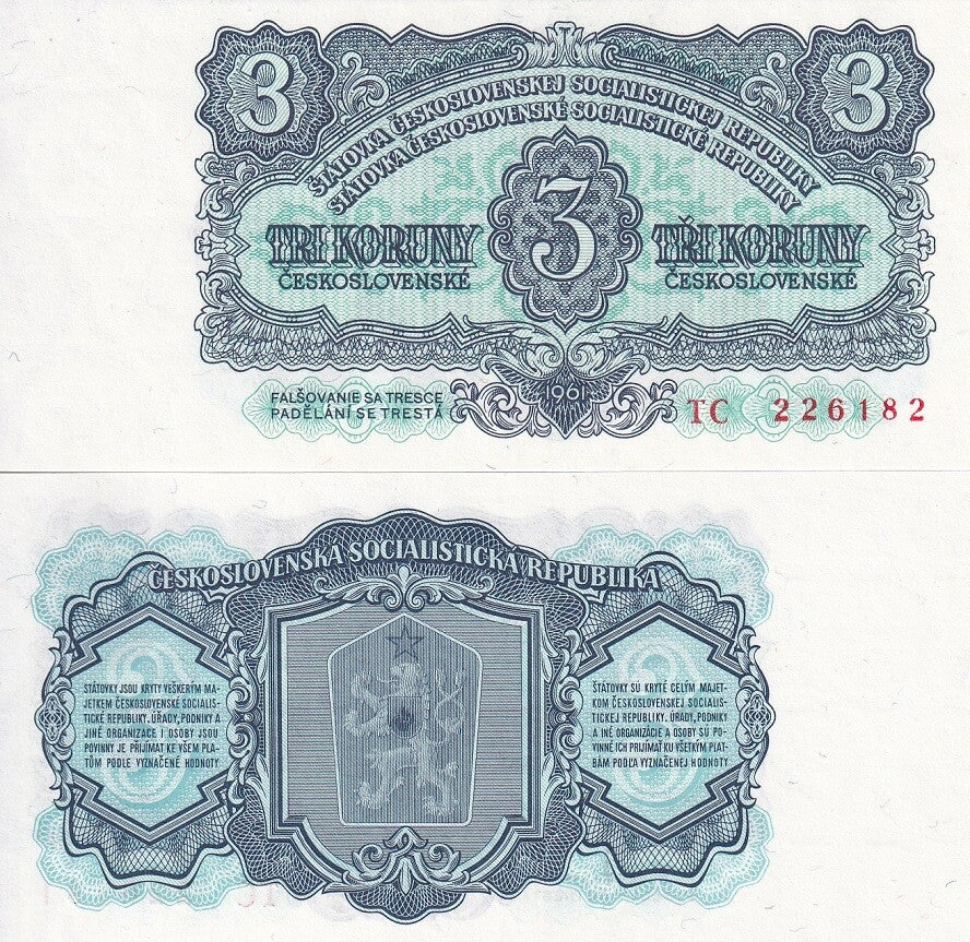 Czechoslovakia 3 Korun 1961 P 81 UNC