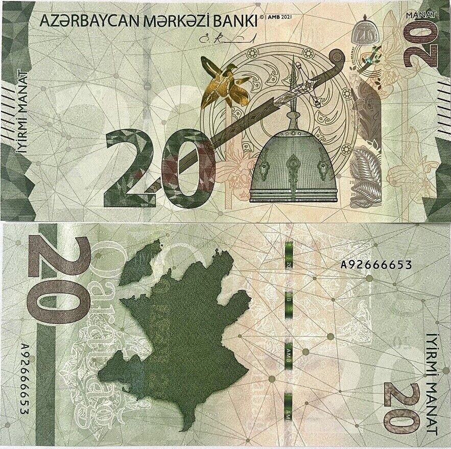 Azerbaijan 20 Manat 2021 P 41 UNC